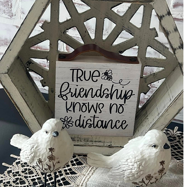 Sentimental True Friendship Knows No Distance Sign Heartfelt Best Friend Long Distance Gift